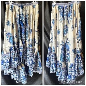 NWT!!! RARE Brand new Spell & the Gypsy Hotel Paradiso Bluebird Maxi Skirt Boho